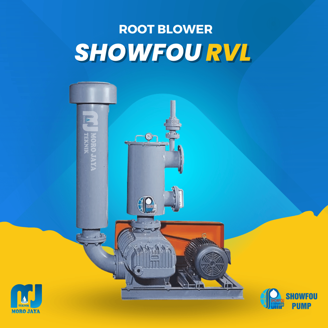 Roots Blower Vakum Tri-Lobe Showfou RLV bore 1,5–12 inci Showfou RLV - jual pompa industri Jakarta, Moro Jaya Teknik