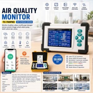 Air quality monitor TC-700Pro NDIR 7in1 CO2 TVOC HCHO PM2.5 dengan WiFi