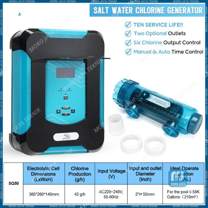 Salt Chlorinator LASWIM SQ40 33 g/Jam Klorin Garam Kolam Renang Salt chlorinator LASWIM SQ40 33 g/jam klorin garam kolam renang – foto 5