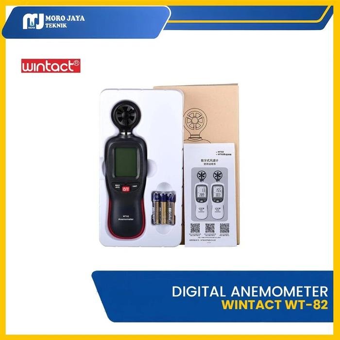 Anemometer Digital Wintact WT82 Pengukur Kecepatan Angin dan Suhu Anemometer digital Wintact WT82 pengukur kecepatan angin dan suhu