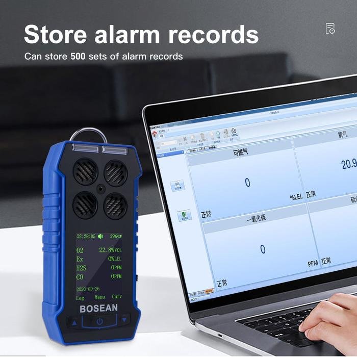 Gas Detector Bosean BH-4S 4 in 1 O2 CO H2S LEL Layar Warna Portable Gas detector Bosean BH-4S 4 in 1 O2 CO H2S LEL portable – foto 3
