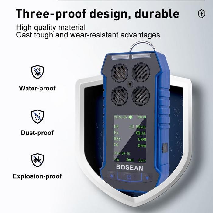 Gas Detector Bosean BH-4S 4 in 1 O2 CO H2S LEL Layar Warna Portable Gas detector Bosean BH-4S 4 in 1 O2 CO H2S LEL portable – foto 7