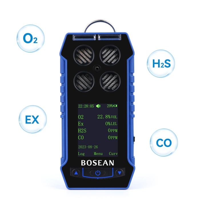 Gas Detector Bosean BH-4S 4 in 1 O2 CO H2S LEL Layar Warna Portable Gas detector Bosean BH-4S 4 in 1 O2 CO H2S LEL portable – foto 8