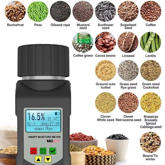 Grain Moisture Meter MG-Pro 25 Jenis Biji Kopi Beras Jagung Casing Aluminium Grain moisture meter MG-Pro 25 jenis biji kopi beras jagung – foto 2