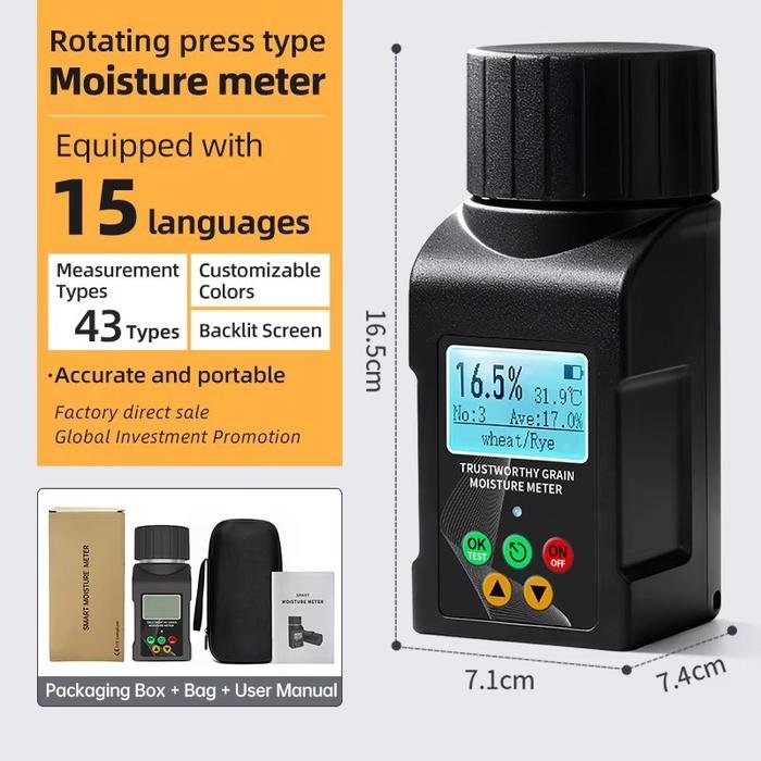 Grain Moisture Meter MG-Pro 25 Jenis Biji Kopi Beras Jagung Casing Aluminium Grain moisture meter MG-Pro 25 jenis biji kopi beras jagung – foto 4