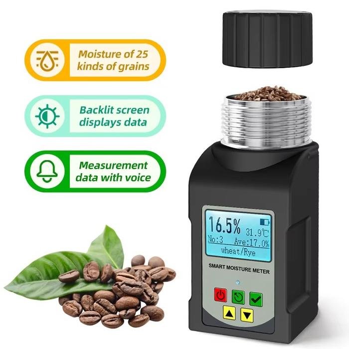 Grain Moisture Meter MG-Pro 25 Jenis Biji Kopi Beras Jagung Casing Aluminium Grain moisture meter MG-Pro 25 jenis biji kopi beras jagung – foto 5
