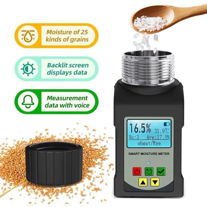 Grain Moisture Meter MG-Pro 25 Jenis Biji Kopi Beras Jagung Casing Aluminium Grain moisture meter MG-Pro 25 jenis biji kopi beras jagung – foto 6