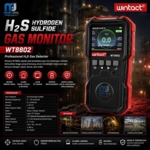 H2S Gas Monitor Wintact WT8802 detektor hidrogen sulfida 0-100 ppm