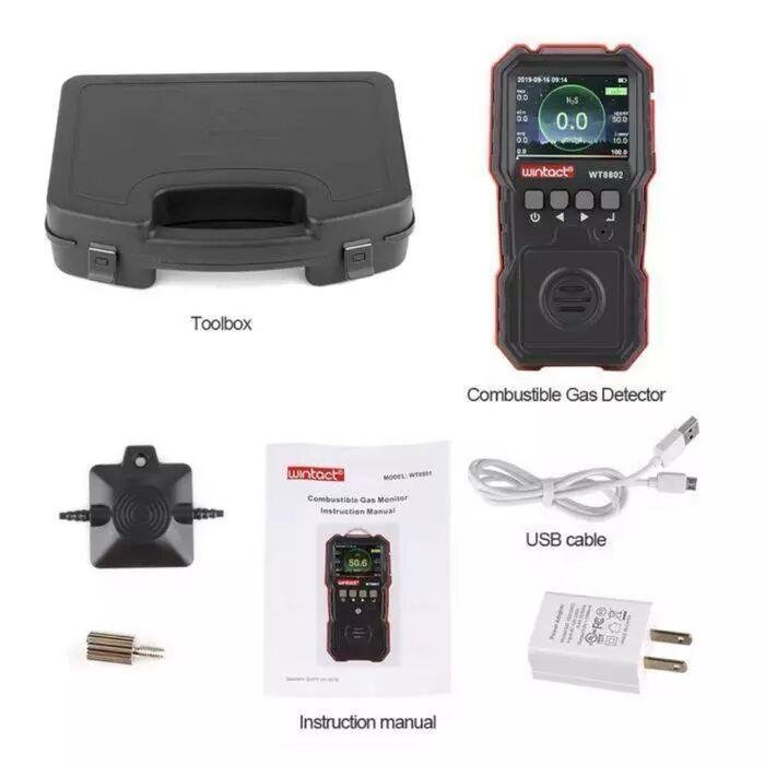 H2S Gas Monitor Wintact WT8802 Detektor Hidrogen Sulfida 0-100 ppm H2S Gas Monitor Wintact WT8802 detektor hidrogen sulfida 0-100 ppm – foto 5