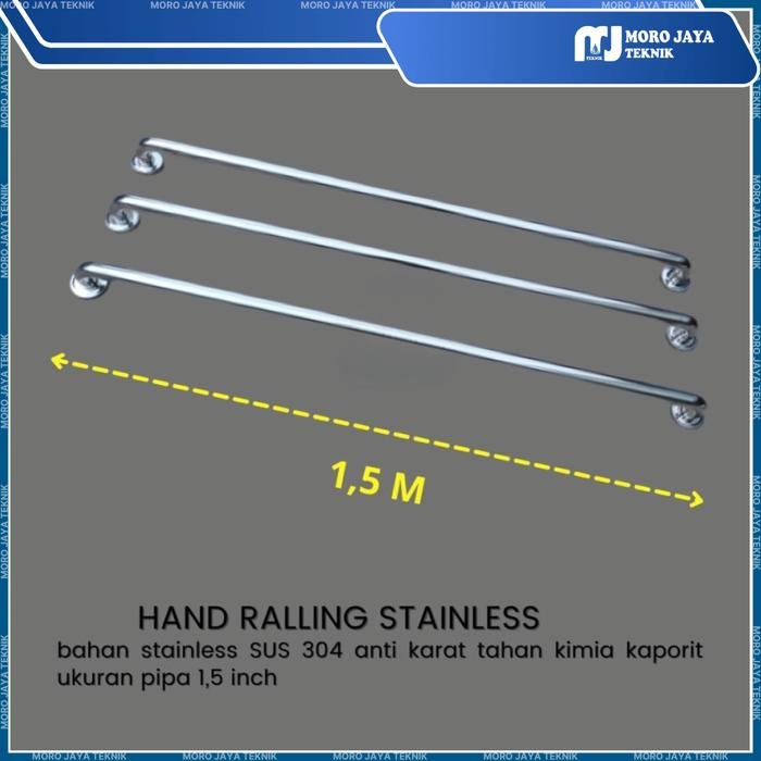 Hand Railing Kolam Renang Stainless SUS 304 1,5 Meter Pipa 1,5 Inch Hand railing kolam renang stainless SUS 304 1,5 meter pipa 1,5 inch