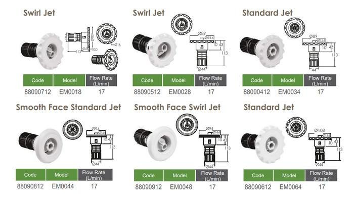 Inlet Fitting Emaux EM0018 Swirl Jet Face 4-1/4 inci Putih Kolam Renang Inlet fitting kolam renang Emaux EM0018 Swirl Jet face 4-1/4 inci putih – foto 2