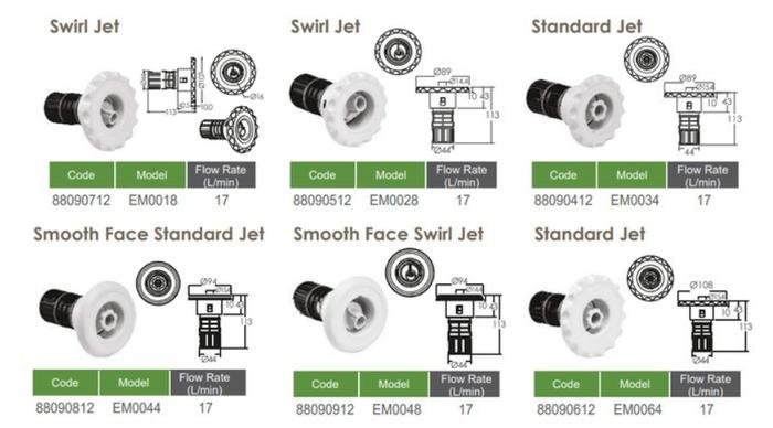 Inlet Fitting Emaux EM0034 Standard Jet Face 3-1/2 inci Putih Kolam Renang Inlet fitting kolam renang Emaux EM0034 Standard Jet face 3-1/2 inci putih – foto 2
