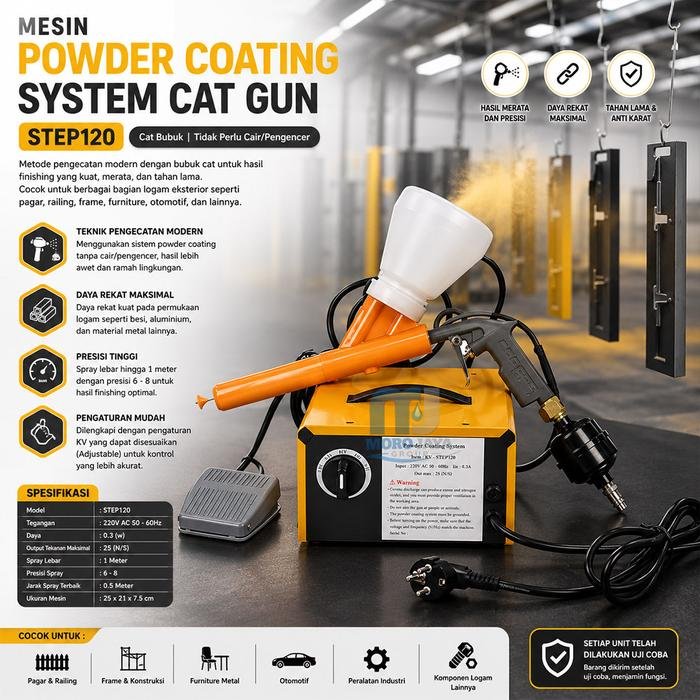 Mesin powder coating STEP120 elektrostatik 220V