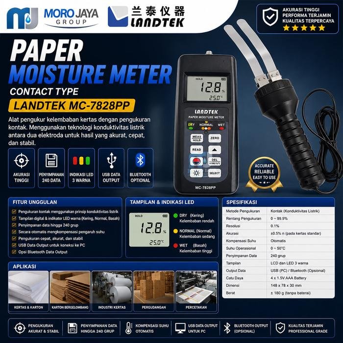 Paper Moisture Meter Landtek MC-7828PP Pengukur Kadar Air Kertas USB Paper moisture meter Landtek MC-7828PP pengukur kadar air kertas