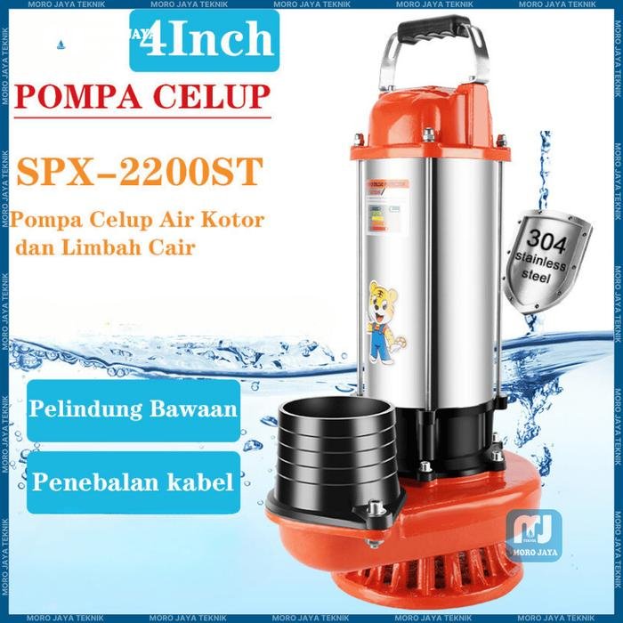 Pompa Celup Air Kotor SPX-2200ST 3 HP Outlet 4 Inci Pompa Lumpur Otomatis Pompa celup air kotor SPX-2200ST 3 HP outlet 4 inci pompa lumpur otomatis – foto 3