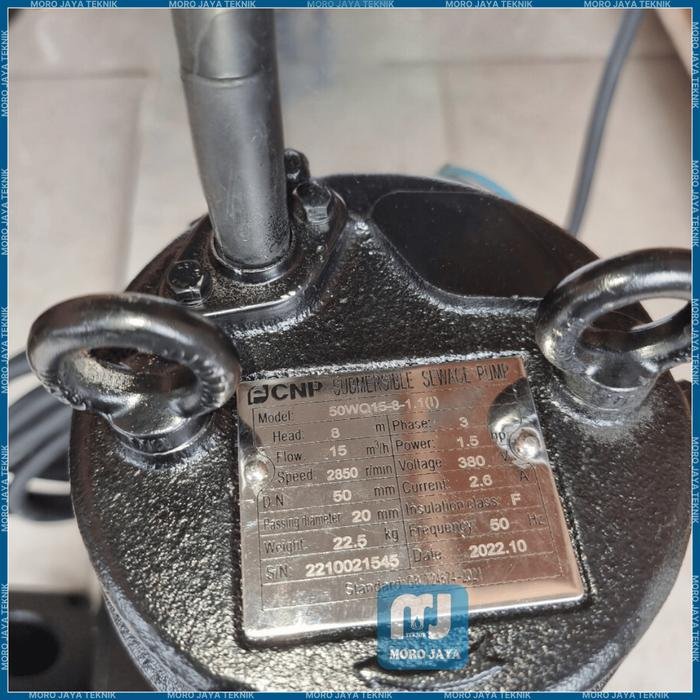 Pompa Celup CNP 50WQ15-8-1,1 Air Limbah 1,5 HP 380V Outlet 2 Inci Pompa celup CNP 50WQ15-8-1,1 air limbah 380V outlet 2 inci – foto 3