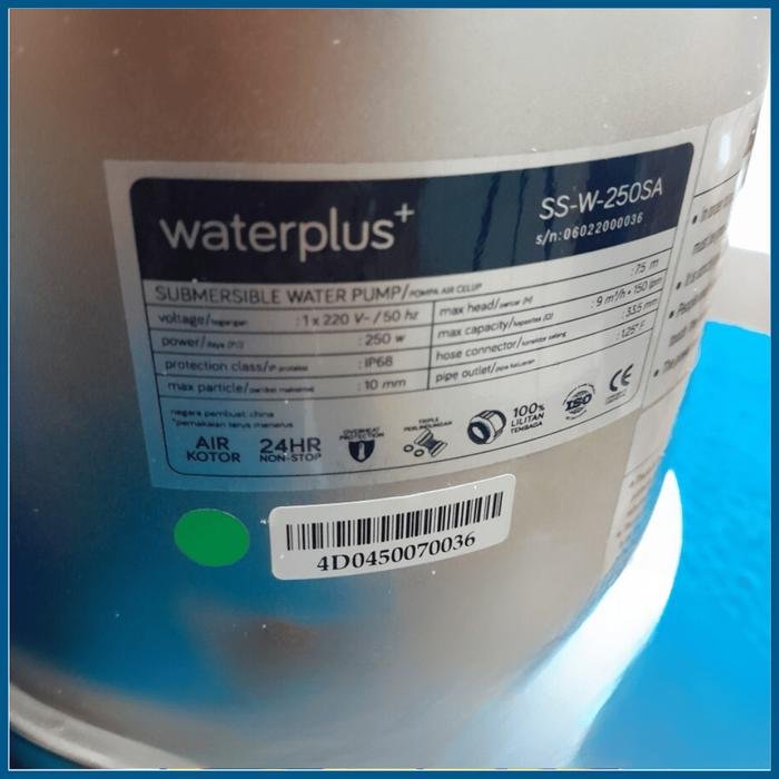 Pompa Celup Waterplus SS-W-250SA 250 W Air Kotor Outlet 1¼ inci Pompa celup Waterplus SS-W-250SA 250 W air kotor outlet 1¼ inci – foto 3