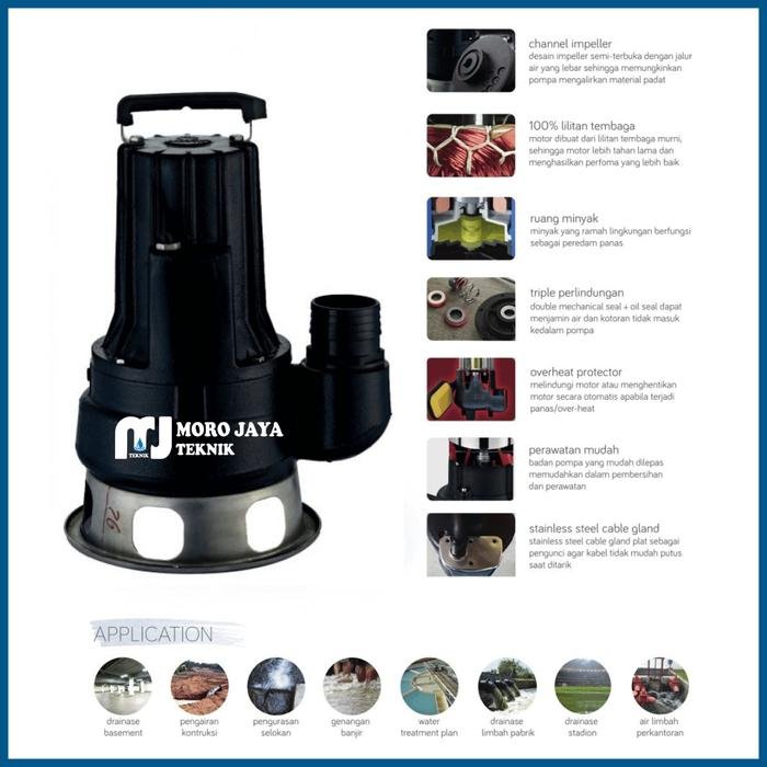 Pompa Celup Waterplus SSW-1500-C 1,5 kW Air Kotor Outlet 3 inci Pompa celup Waterplus SSW-1500-C 1,5 kW air kotor outlet 3 inci – foto 2