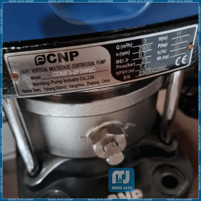 Pompa CNP CDMF 3-2 0,5 HP 380V 3 Fase Multistage Vertikal Pompa CNP CDMF 3-2 multistage vertikal 380V 3 fase – foto 2
