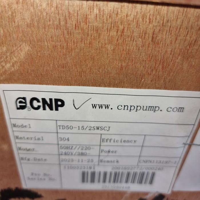 Pompa CNP TD50-15/2 2 HP 380V Sirkulasi Inline Impeller SS304 Pompa CNP TD50-15/2 sirkulasi inline SS304 380V – foto 4