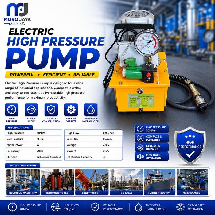 Pompa Hidrolik Listrik Barton DB075-S1 750W 220V 700 Bar Single Acting 7 Liter Pompa hidrolik listrik Barton DB075-S1 750W 220V 700 bar single acting