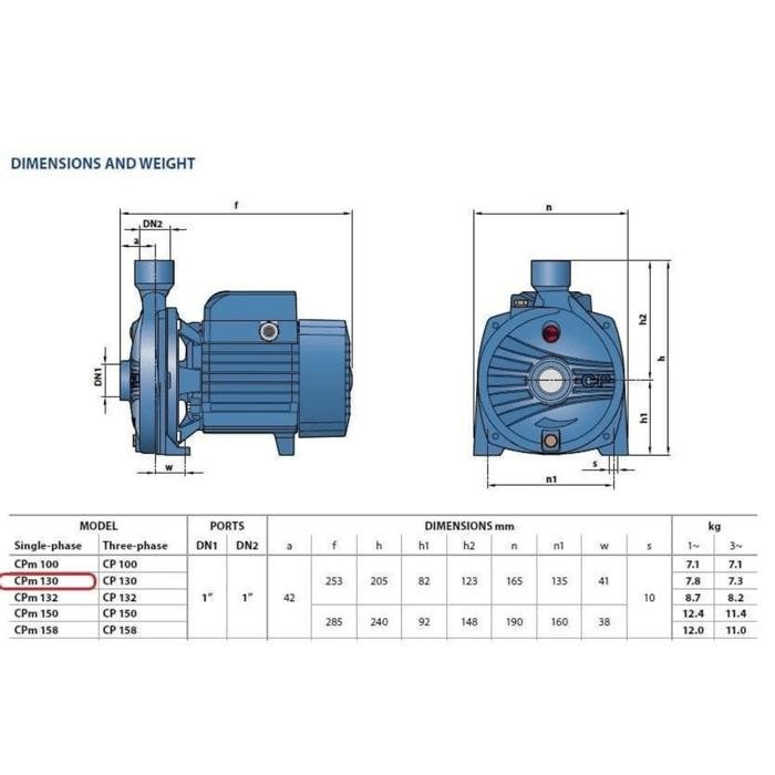 Pompa Sentrifugal Pedrollo CP 158 0,75 kW 1 HP 380V 3 Fase 1 Inci Pompa sentrifugal Pedrollo CP 158 0,75 kW 380V 3 fase – foto 2