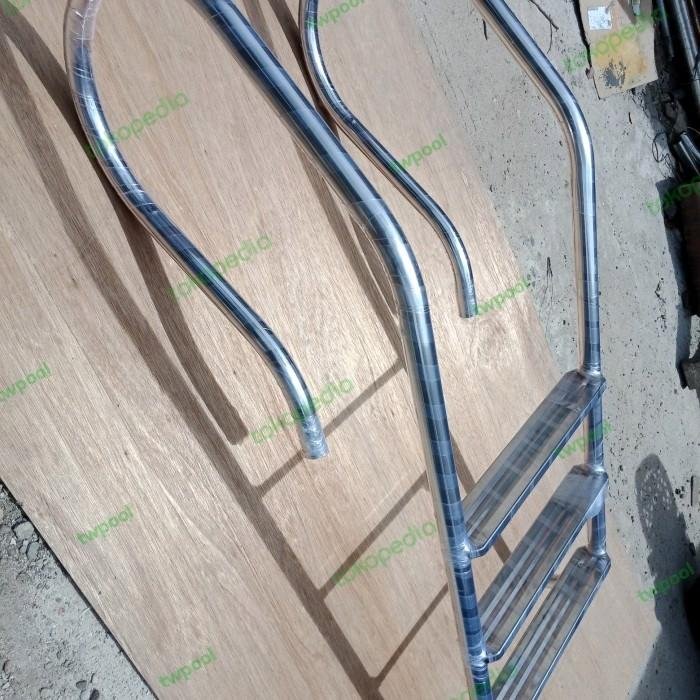 Tangga Kolam Renang Stainless SUS 304 3 Trap 1,5 Inch Tinggi 145 cm Tangga kolam renang stainless SUS 304 3 trap 1,5 inch tinggi 145 cm – foto 3