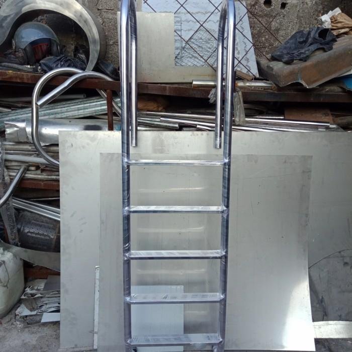 Tangga Kolam Renang Stainless SUS 304 5 Trap Model U 1,5 Inch Tinggi 185 cm Tangga kolam renang stainless SUS 304 5 trap model U tinggi 185 cm – foto 5