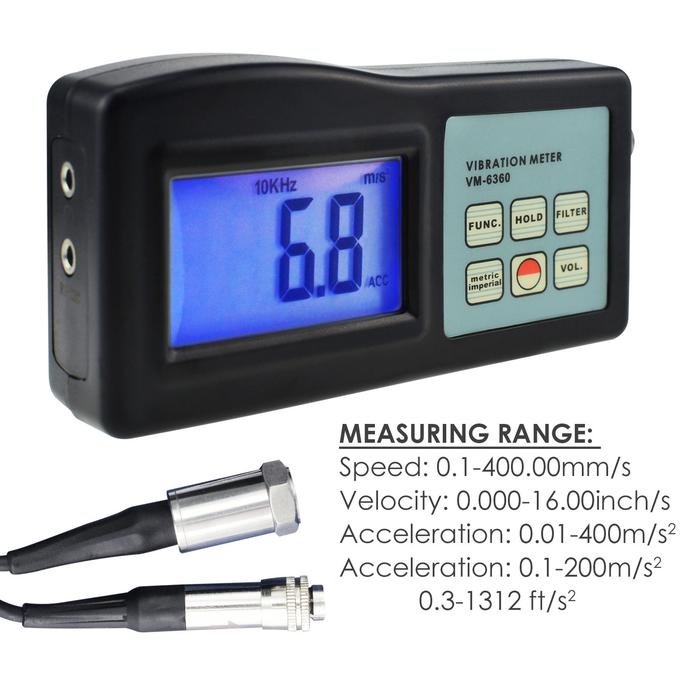 Vibration Meter Landtek VM-6360 dengan Software dan Kabel USB RS232 Vibration meter Landtek VM-6360 alat ukur getaran mesin – foto 4