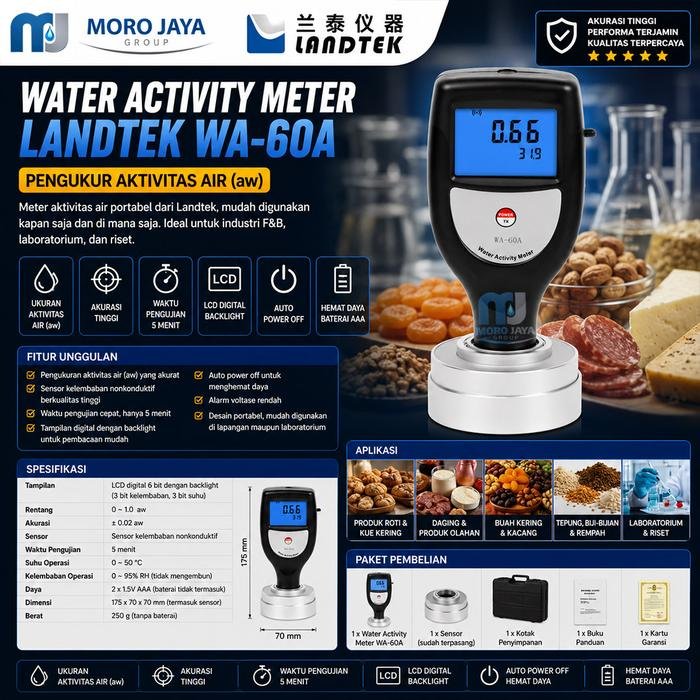 Water Activity Meter Landtek WA-60A Aw Meter Portabel Uji Pangan Water activity meter Landtek WA-60A aw meter portabel uji pangan