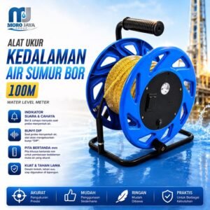 Water level meter 100 meter alat ukur kedalaman air sumur bor