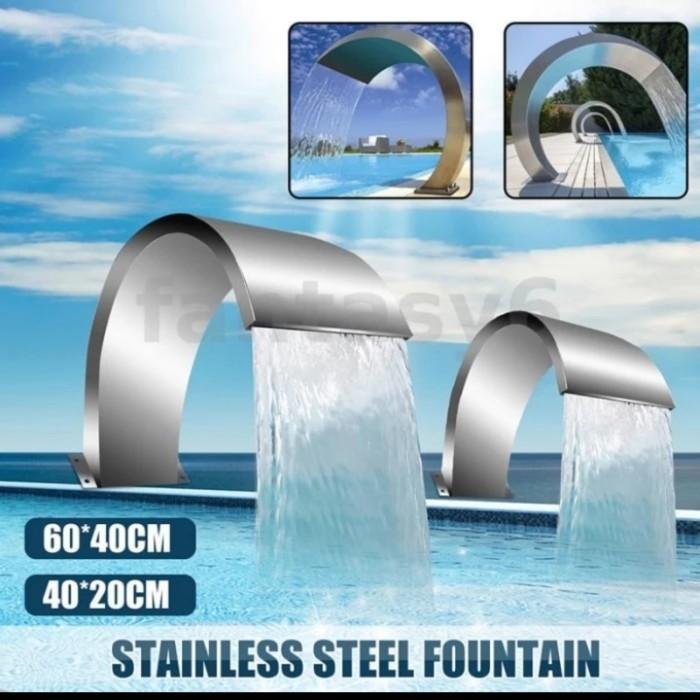 Waterfall Kolam Renang Stainless SUS 304 Lengkung Kecil Tinggi 35 cm Waterfall kolam renang stainless SUS 304 lengkung kecil tinggi 35 cm – foto 4