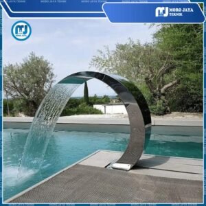 Waterfall kolam renang stainless SUS 304 size L tinggi 60 cm